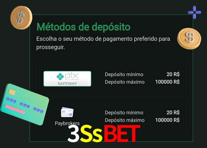 O cassino 3Ssbet oferece uma grande variedade de métodos de pagamento